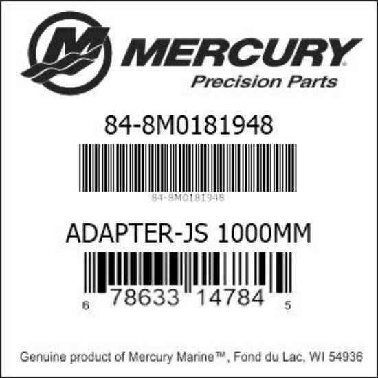 Bar codes for Mercury Marine part number 84-8M0181948