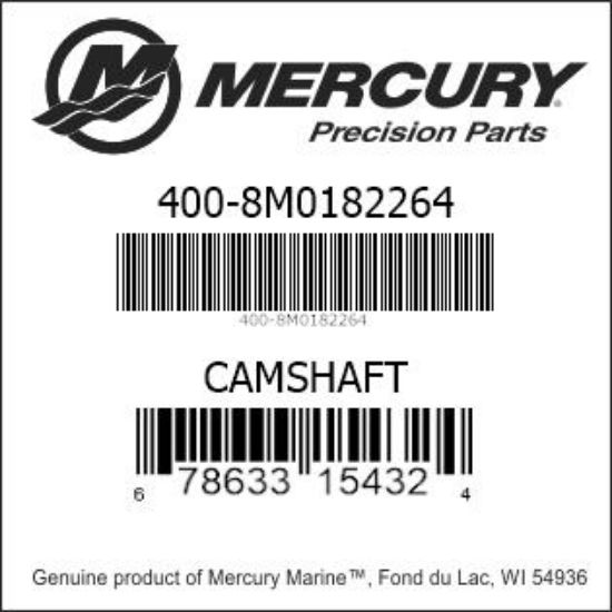 Bar codes for Mercury Marine part number 400-8M0182264