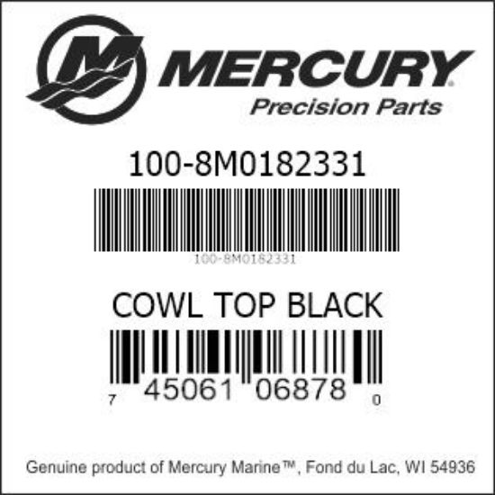 Bar codes for Mercury Marine part number 100-8M0182331