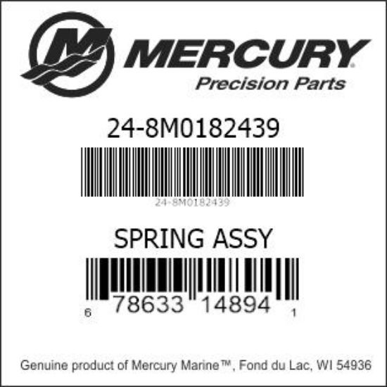 Bar codes for Mercury Marine part number 24-8M0182439
