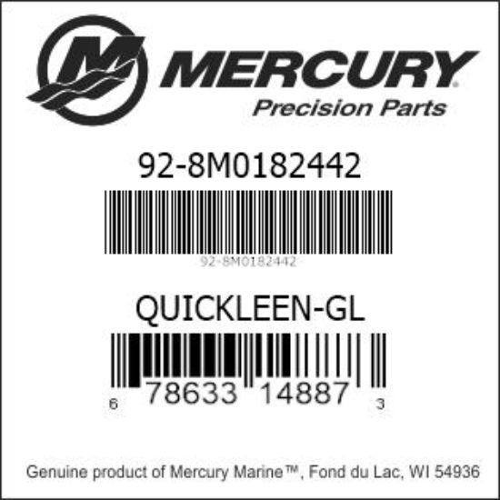 Bar codes for Mercury Marine part number 92-8M0182442