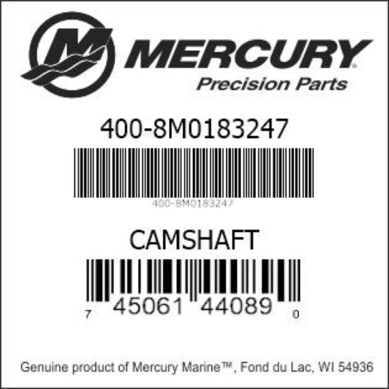Bar codes for Mercury Marine part number 400-8M0183247