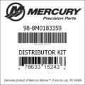 Bar codes for Mercury Marine part number 98-8M0183359