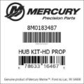 Bar codes for Mercury Marine part number 8M0183487