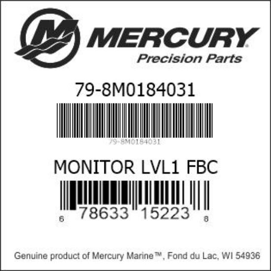 Bar codes for Mercury Marine part number 79-8M0184031