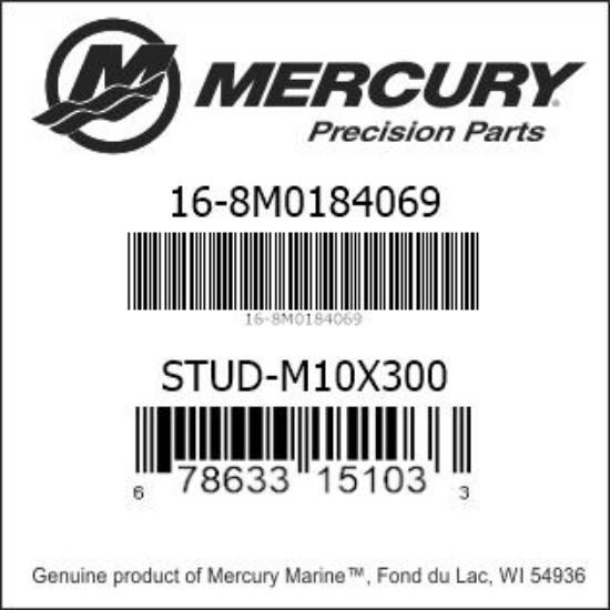 Bar codes for Mercury Marine part number 16-8M0184069