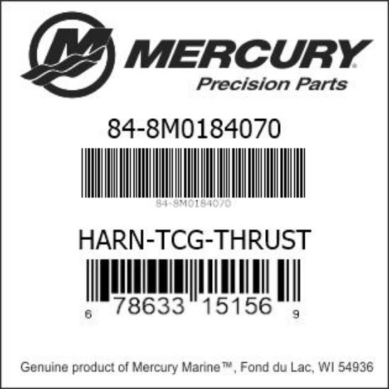 Bar codes for Mercury Marine part number 84-8M0184070