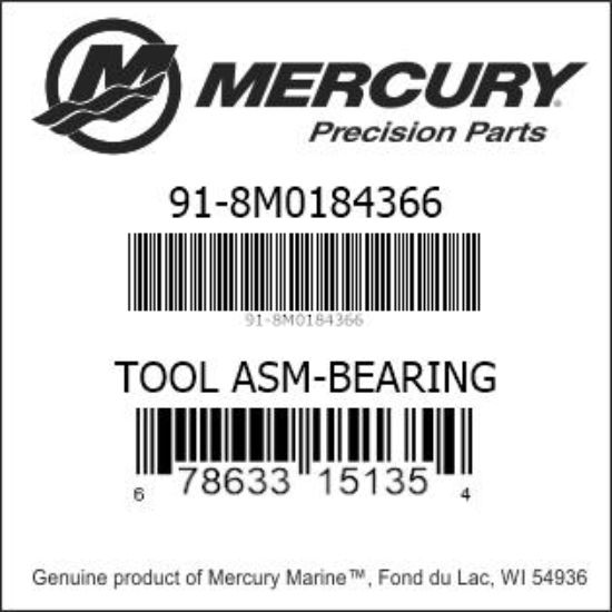 Bar codes for Mercury Marine part number 91-8M0184366
