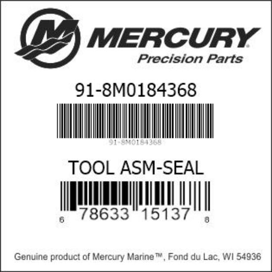 Bar codes for Mercury Marine part number 91-8M0184368