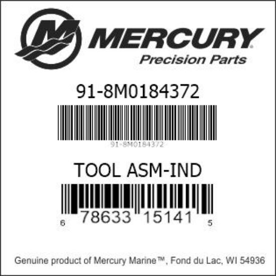 Bar codes for Mercury Marine part number 91-8M0184372