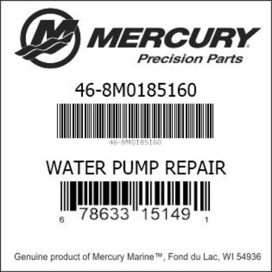 Bar codes for Mercury Marine part number 46-8M0185160