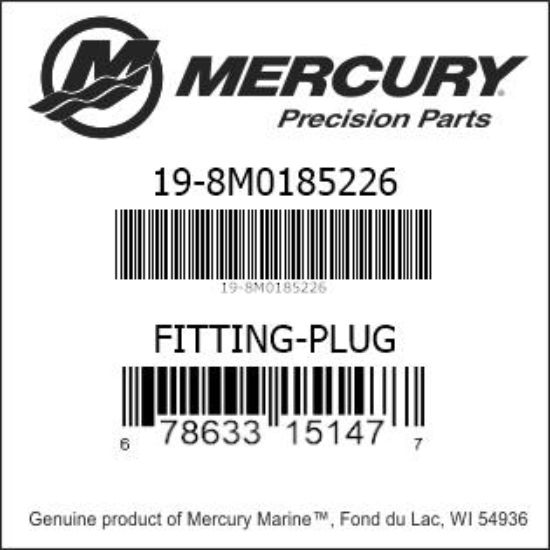 Bar codes for Mercury Marine part number 19-8M0185226