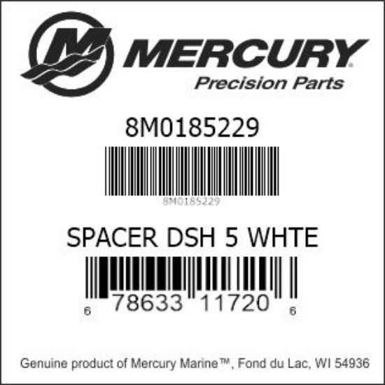 Bar codes for Mercury Marine part number 8M0185229