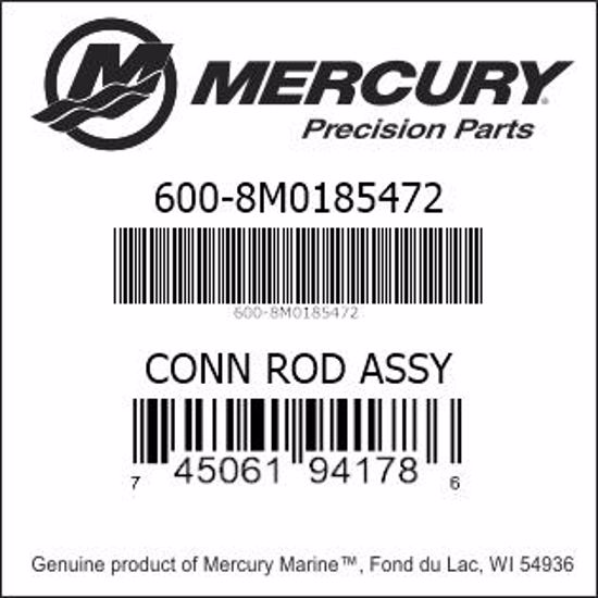 Bar codes for Mercury Marine part number 600-8M0185472