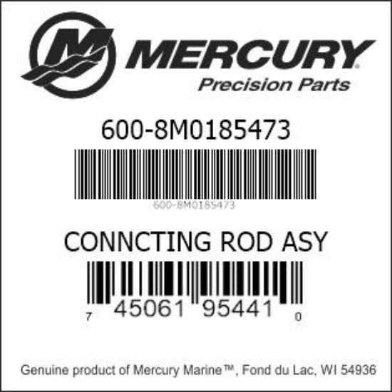 Bar codes for Mercury Marine part number 600-8M0185473