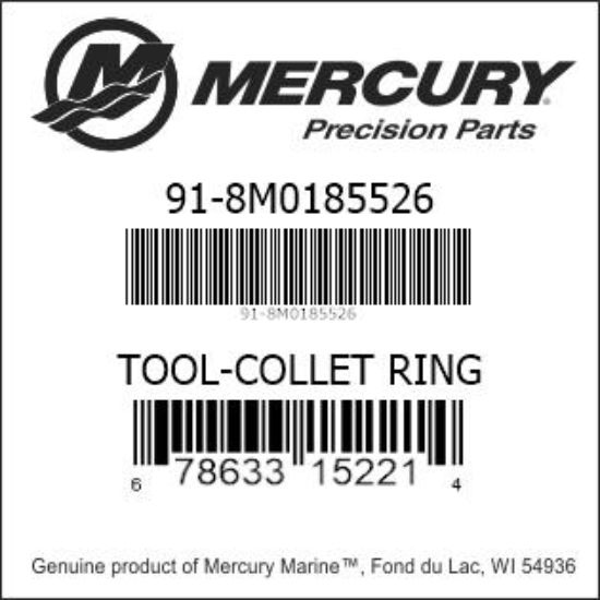 Bar codes for Mercury Marine part number 91-8M0185526