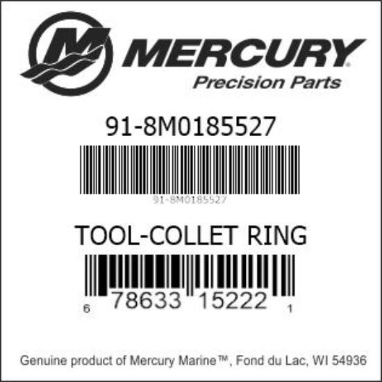 Bar codes for Mercury Marine part number 91-8M0185527