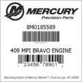 Bar codes for Mercury Marine part number 8M0185589