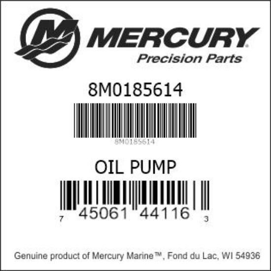Bar codes for Mercury Marine part number 8M0185614