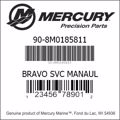 Bar codes for Mercury Marine part number 90-8M0185811