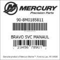 Bar codes for Mercury Marine part number 90-8M0185811