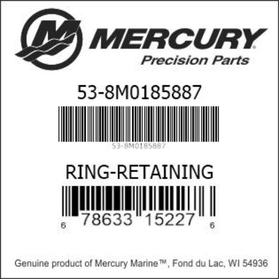 Bar codes for Mercury Marine part number 53-8M0185887