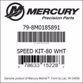 Bar codes for Mercury Marine part number 79-8M0185891