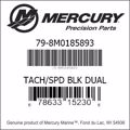 Bar codes for Mercury Marine part number 79-8M0185893