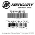 Bar codes for Mercury Marine part number 79-8M0185893