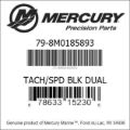 Bar codes for Mercury Marine part number 79-8M0185893