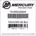 Bar codes for Mercury Marine part number 79-8M0185894