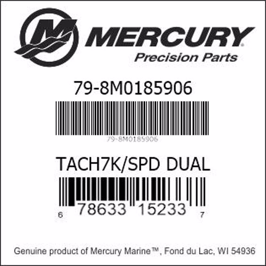 Bar codes for Mercury Marine part number 79-8M0185906