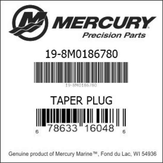 Bar codes for Mercury Marine part number 19-8M0186780