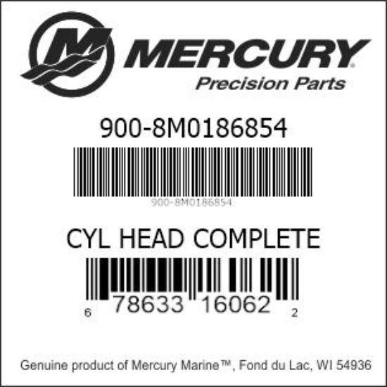 Bar codes for Mercury Marine part number 900-8M0186854