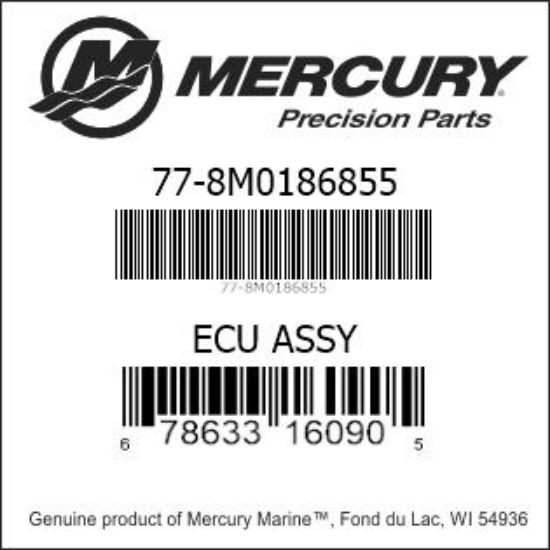 Bar codes for Mercury Marine part number 77-8M0186855