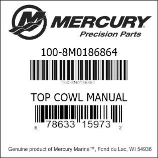 Bar codes for Mercury Marine part number 100-8M0186864