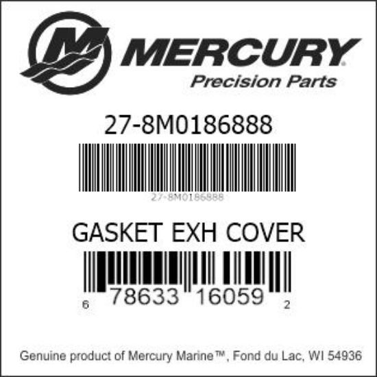 Bar codes for Mercury Marine part number 27-8M0186888