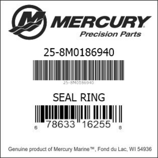 Bar codes for Mercury Marine part number 25-8M0186940