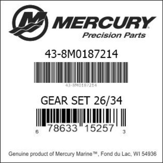 Bar codes for Mercury Marine part number 43-8M0187214