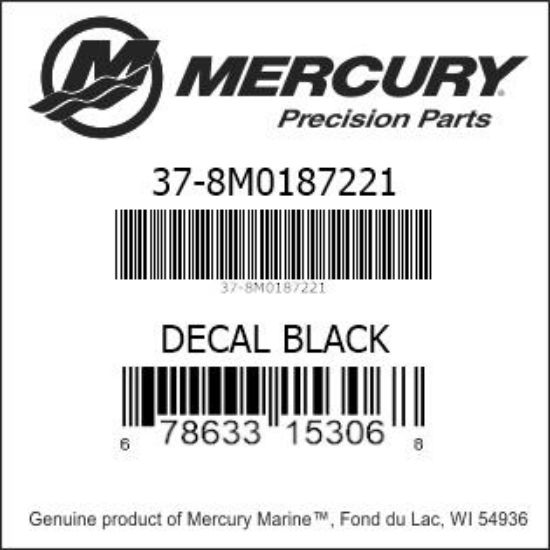Bar codes for Mercury Marine part number 37-8M0187221