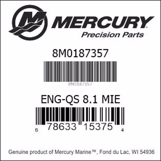 Bar codes for Mercury Marine part number 8M0187357
