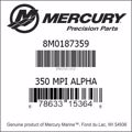 Bar codes for Mercury Marine part number 8M0187359