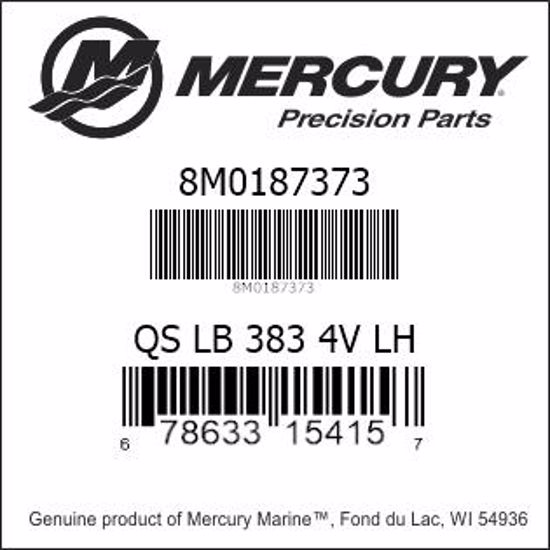 Bar codes for Mercury Marine part number 8M0187373