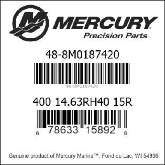Bar codes for Mercury Marine part number 48-8M0187420