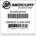 Bar codes for Mercury Marine part number 84-8M0187441