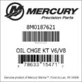 Bar codes for Mercury Marine part number 8M0187621