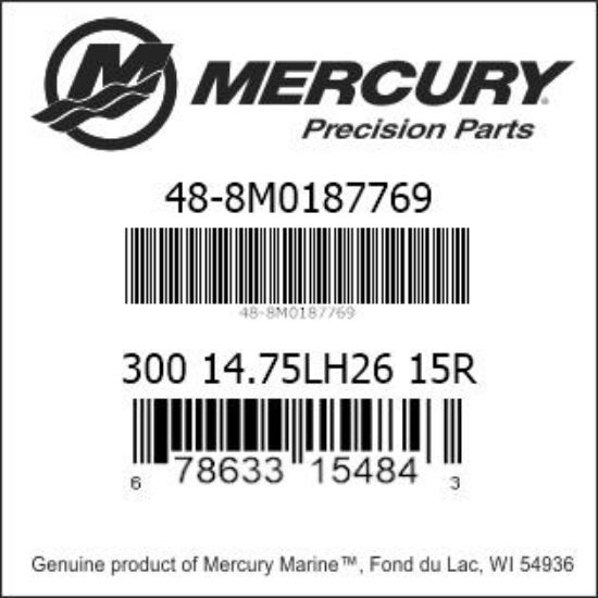 Bar codes for Mercury Marine part number 48-8M0187769