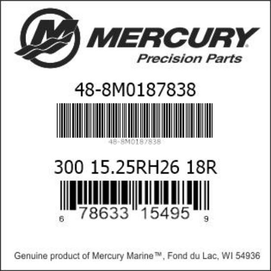 Bar codes for Mercury Marine part number 48-8M0187838