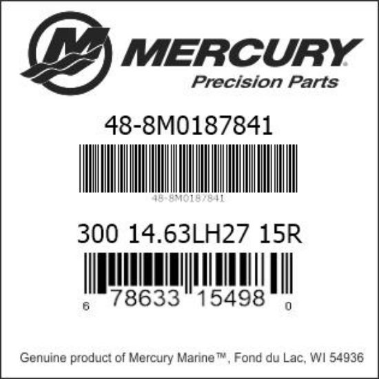 Bar codes for Mercury Marine part number 48-8M0187841