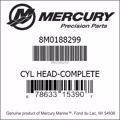 Bar codes for Mercury Marine part number 8M0188299